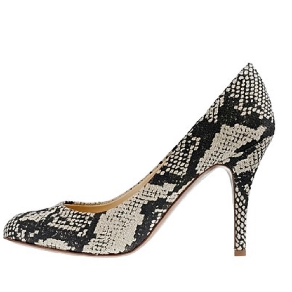 J. Crew Mona Printed Pump Heel Snakeskin 9.5